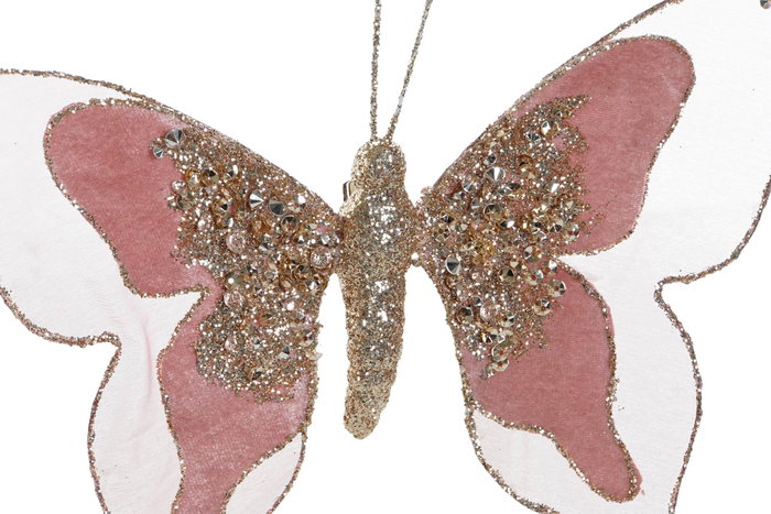 DKD Home Decor Decoración Colgante de Mariposa Multicolor en Poliéster