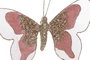 DKD Home Decor Decoración Colgante de Mariposa Multicolor en Poliéster