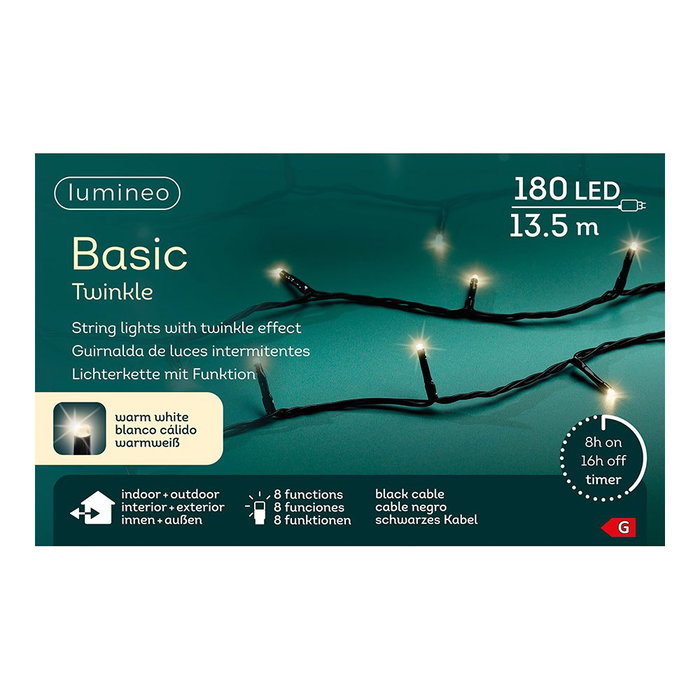 Lumineo Guirnalda LED Basic Blanco Cálido 13,5 m