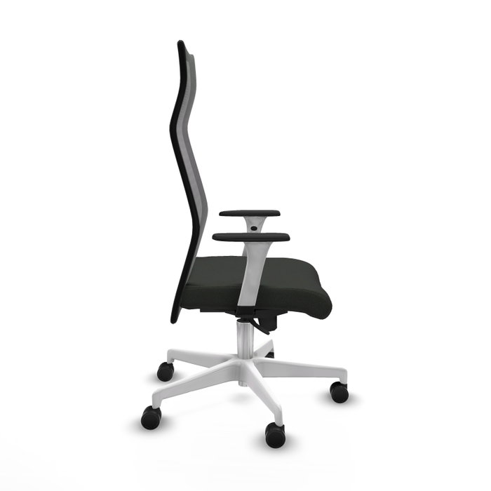 PIQUERAS Y CRESPO Sillón Albacete Negro con Mecanismo Sincro y Base Blanca