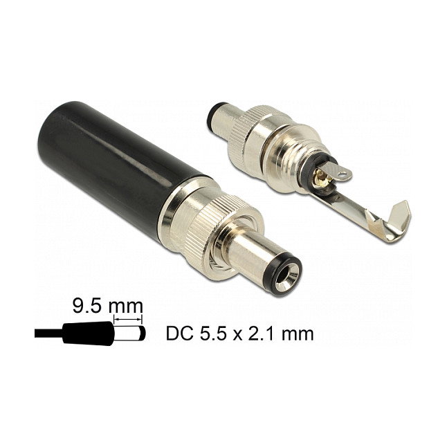 DeLOCK 89913 Conector DC 5,5 x 2,1 mm para soldar DeLOCK 89913 Conector DC 5,5 x 2,1 mm para soldar