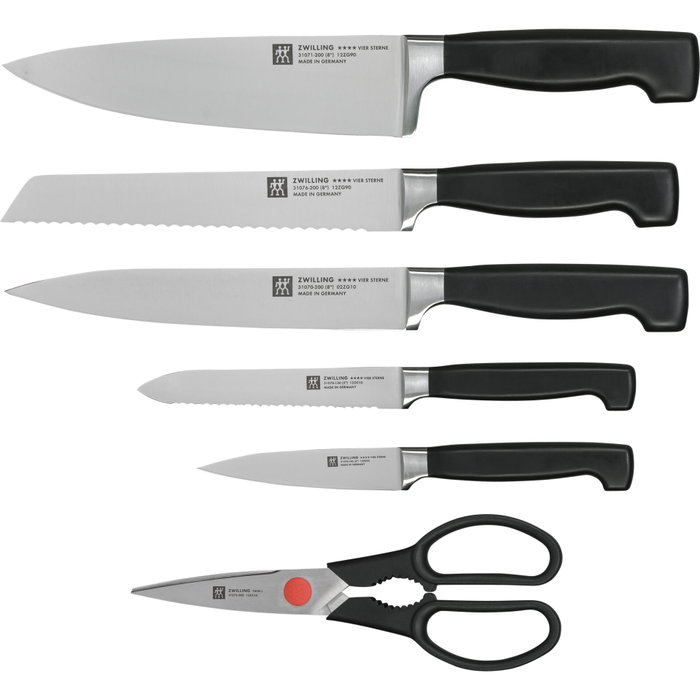 Zwilling Vier Sterne Bloque de Cuchillos 7 piezas Gris grey Skew B1H5ZPAYCB