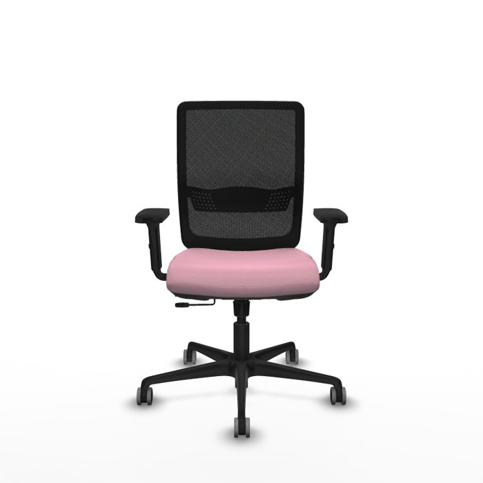 PIQUERAS Y CRESPO Silla de oficina Haches Rosa y Negro con mecanismo Sincro/Traslack