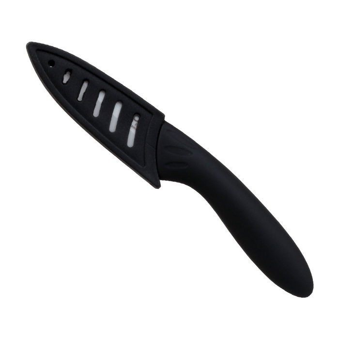 Easy Make Cuchillo Cerámico 7,5 cm con Funda, Mango Tacto Suave