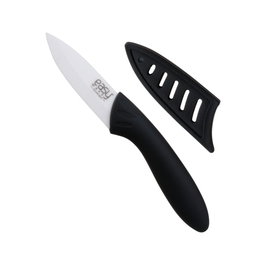 Easy Make Cuchillo Cerámico 7,5 cm con Funda, Mango Tacto Suave