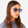 Hawkers IRIS Gafas de Sol Unisex - Silver Blue Denim - Marco Metálico Cuadrado, Lente 47 mm