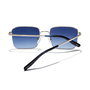 Hawkers IRIS Gafas de Sol Unisex - Silver Blue Denim - Marco Metálico Cuadrado, Lente 47 mm