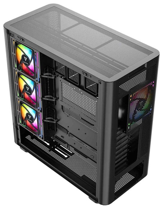 Modecom Volcano AQ500 ARGB Midi Tower Blanca/Negra con Pantalla LCD 6.2"