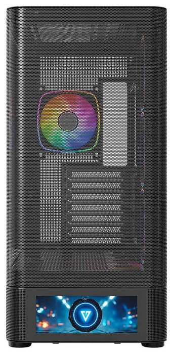 Modecom Volcano AQ500 ARGB Midi Tower Blanca/Negra con Pantalla LCD 6.2"