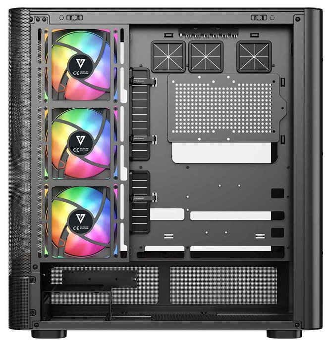 Modecom Volcano AQ500 ARGB Midi Tower Blanca/Negra con Pantalla LCD 6.2"