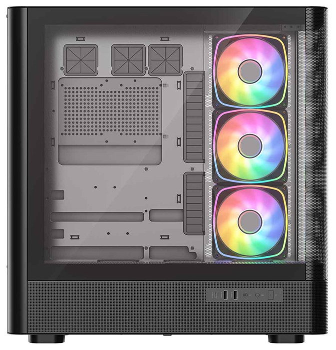 Modecom Volcano AQ500 ARGB Midi Tower Blanca/Negra con Pantalla LCD 6.2"