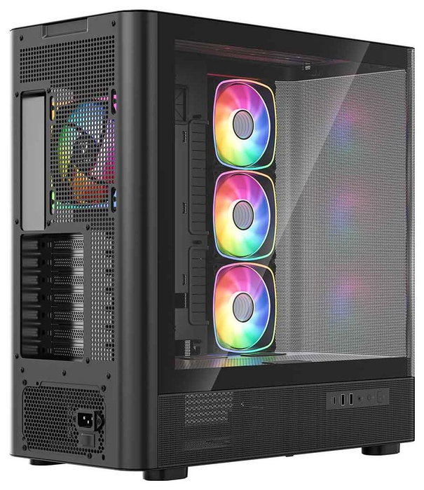 Modecom Volcano AQ500 ARGB Midi Tower Blanca/Negra con Pantalla LCD 6.2"