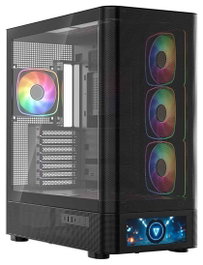 Modecom Volcano AQ500 ARGB Midi Tower Blanca/Negra con Pantalla LCD 6.2"