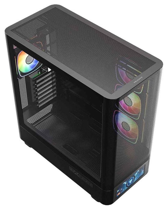 Modecom Volcano AQ500 ARGB Midi Tower Blanca/Negra con Pantalla LCD 6.2"