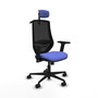 PIQUERAS Y CRESPO Silla de oficina Mardos con mecanismo Sincro, Azul claro y Negro