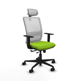 PIQUERAS Y CRESPO Silla de oficina Haches Sincro/Traslack Pistacho y Blanco