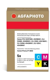 Agfa Photo Multipack CLI-526BK/C/M/Y Negro, Cian, Magenta, Amarillo ~2576 páginas
