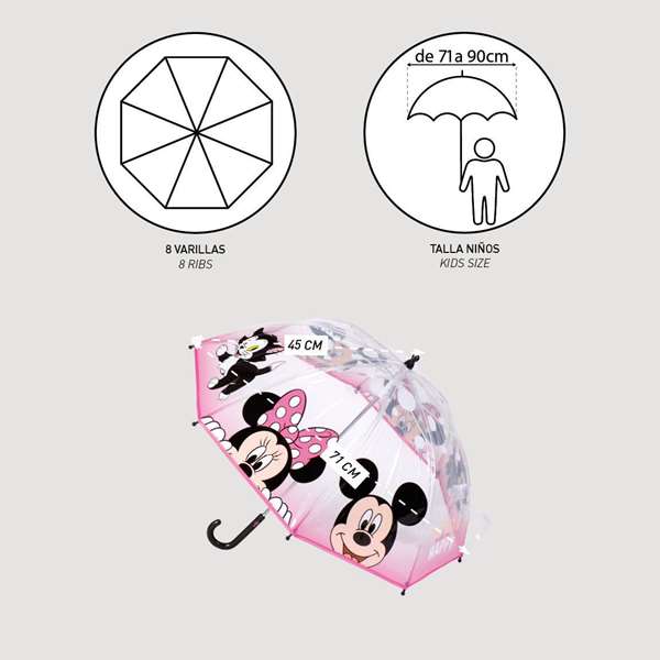 Cerdá Paraguas Burbuja Minnie 45 cm