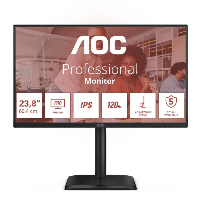 AOC 24E4U Monitor Profesional 23.8'' Full HD IPS Negro