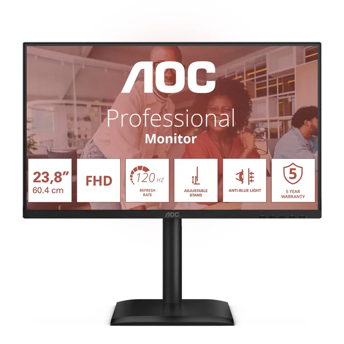 AOC 24E4U Monitor Profesional 23.8 pulg. Full HD IPS 120Hz Negro