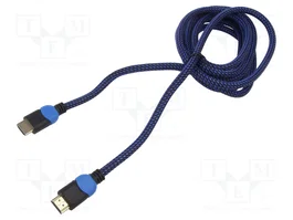 SAVIO Cable HDMI 2.0 High Speed + Ethernet 3m Negro-Azul