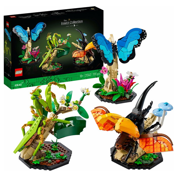 LEGO Ideas Colección de Insectos 21342, Juego de Construcción de 1111 Piezas para Adultos, Modelo para Exponer, Multicolor