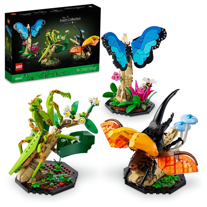 LEGO Ideas Colección de Insectos 21342, Juego de Construcción de 1111 Piezas para Adultos, Modelo para Exponer, Multicolor