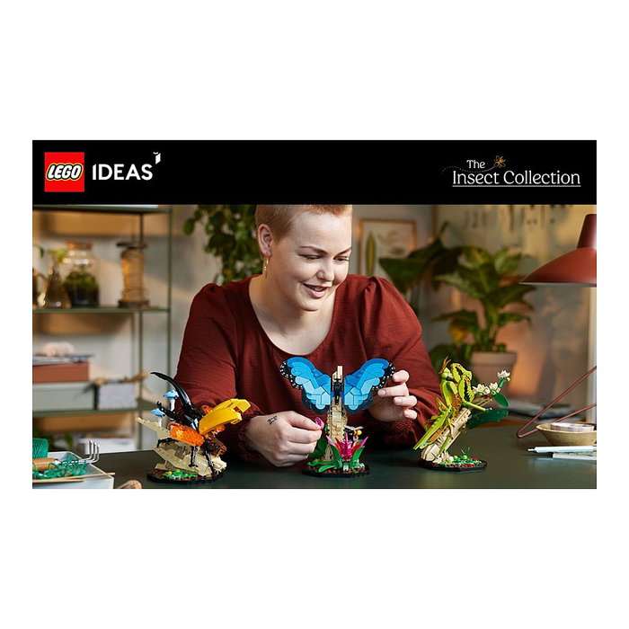 LEGO Ideas Colección de Insectos 21342, Juego de Construcción de 1111 Piezas para Adultos, Modelo para Exponer, Multicolor