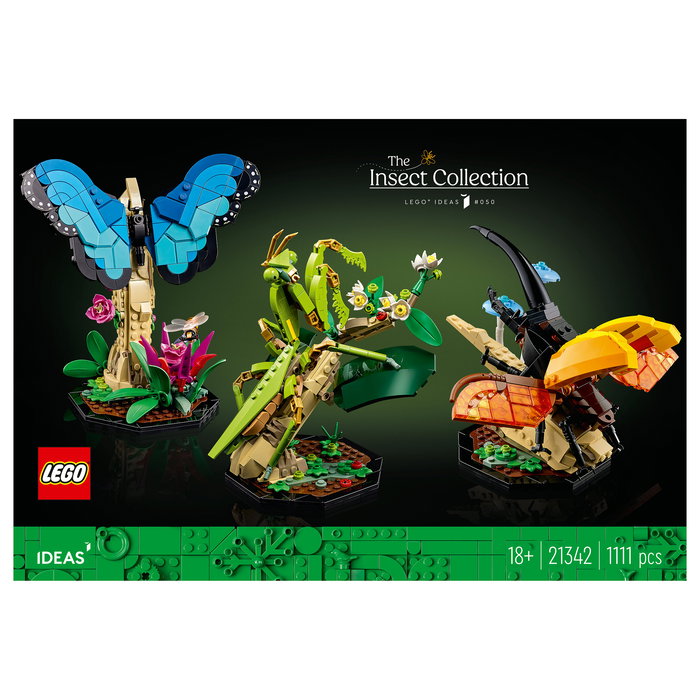 LEGO Ideas Colección de Insectos 21342, Juego de Construcción de 1111 Piezas para Adultos, Modelo para Exponer, Multicolor