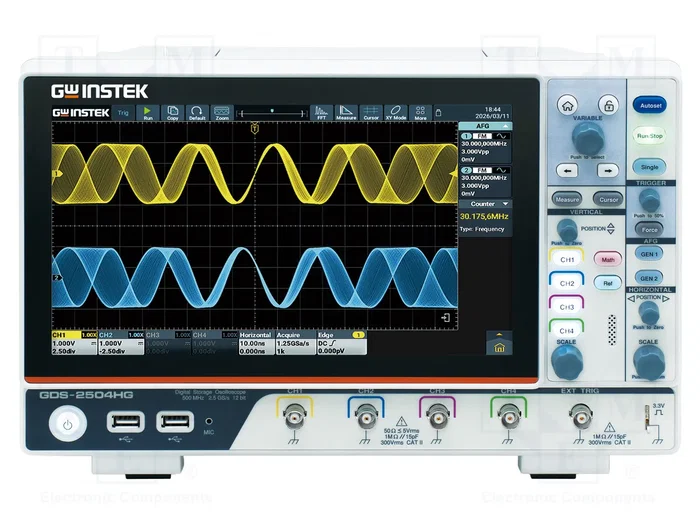 GW INSTEK GDS-2254HG Osciloscopio Digital DSO de 250MHz, 4 Canales y 100Mpts GW INSTEK GDS-2254HG Osciloscopio Digital DSO de 250MHz, 4 Canales y 100Mpts