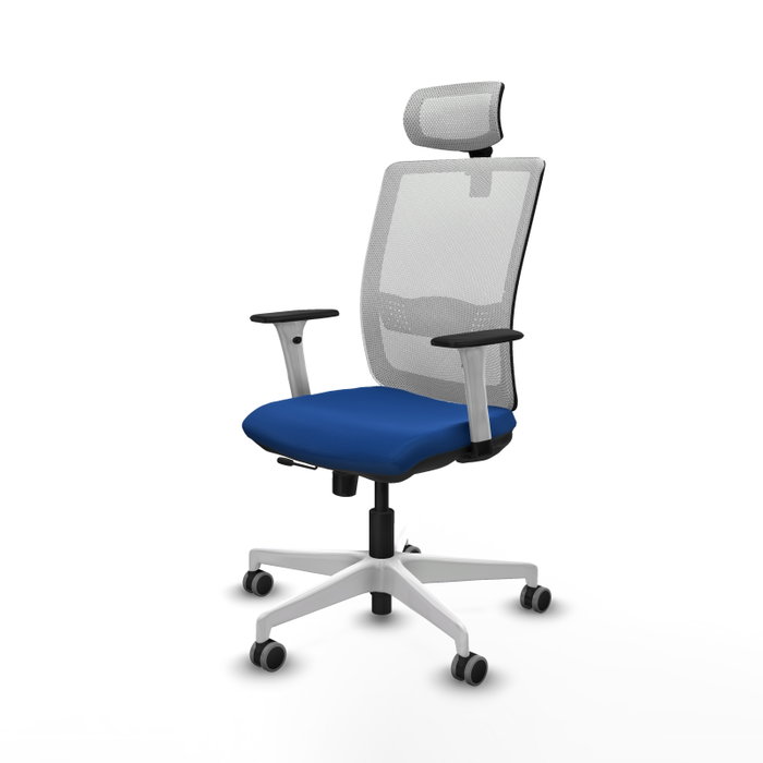 PIQUERAS Y CRESPO Silla de oficina Haches con mecanismo Sincro/Traslack Azul y Blanco PIQUERAS Y CRESPO Silla de oficina Haches con mecanismo Sincro/Traslack Azul y Blanco