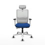 PIQUERAS Y CRESPO Silla de oficina Haches con mecanismo Sincro/Traslack Azul y Blanco
