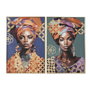 DKD Home Decor Cuadro Lienzo Africana Set de 2 (82x3,5x122 cm)