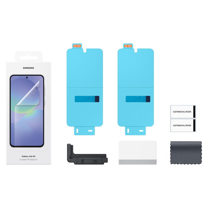 Samsung Protector de Pantalla Transparente para Galaxy A36 5G, Resistente a Rayones, Aplicación Sin Burbujas, Anti-Huellas