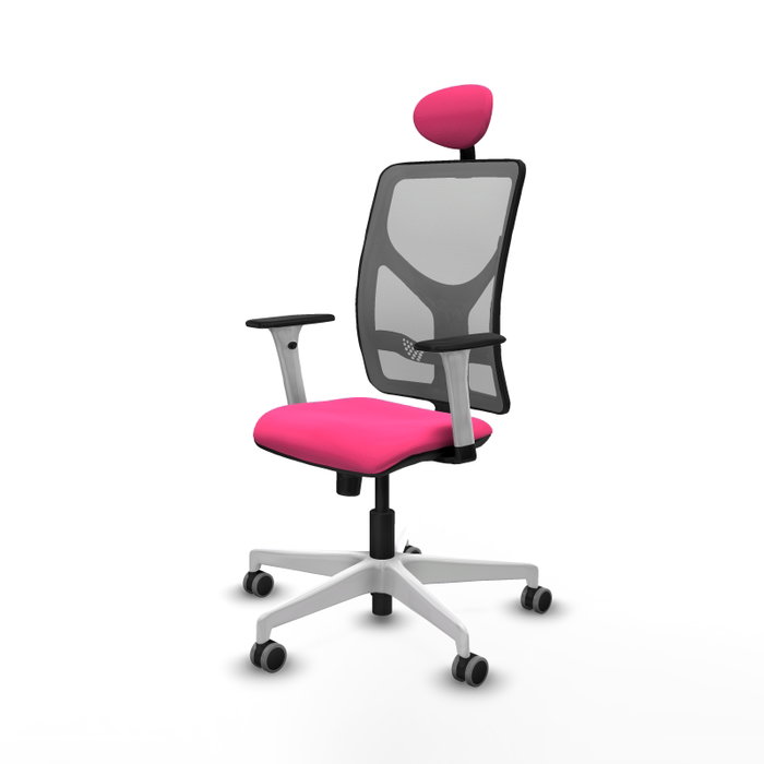 PIQUERAS Y CRESPO Silla de oficina Motilla con mecanismo Sincro, Rosa y Gris