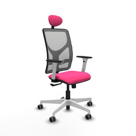 PIQUERAS Y CRESPO Silla de oficina Motilla con mecanismo Sincro, Rosa y Gris