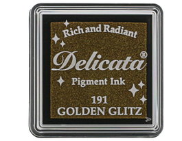 Tsukineko Almohadilla Delicata Destello Dorado Metálica Brillante 33x33mm