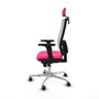 PIQUERAS Y CRESPO Silla de oficina Horna Rosa y Blanco con mecanismo Sincro