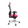 PIQUERAS Y CRESPO Silla de oficina Horna Rosa y Blanco con mecanismo Sincro