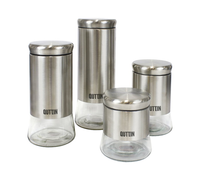 Quttin Tarro Vidrio/Acero 1700Ml 11.5x11.5x23.5 cm (12 Unidades)