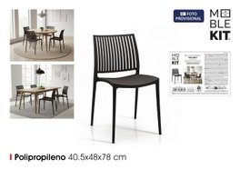 Inde Silla de Plástico Apilable Black Moblekit