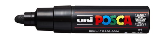 Posca Rotulador PC-7M Negro Punta Bala 4,5-5,5 mm
