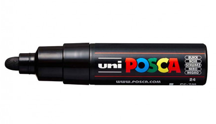 Posca Rotulador PC-7M Negro Punta Bala 4,5-5,5 mm