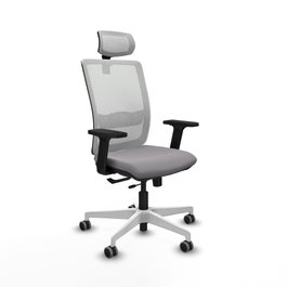 PIQUERAS Y CRESPO Silla de oficina Haches Gris y Blanco