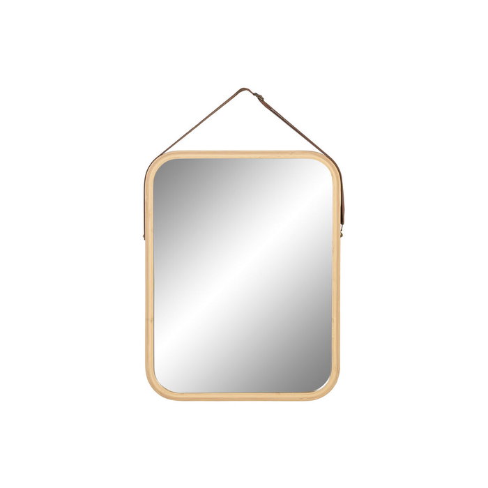 DKD Home Decor Espejo de Bambú y Cristal Natural 35x45 cm