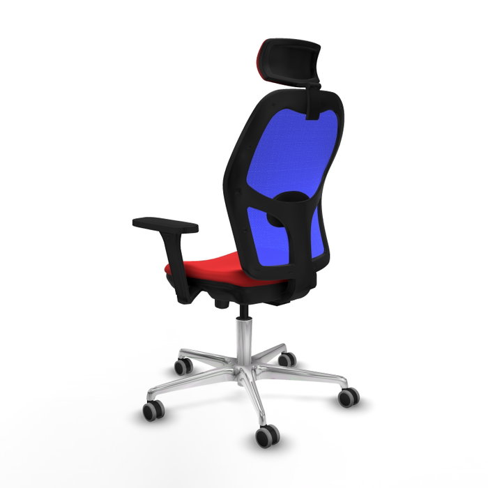 PIQUERAS Y CRESPO Silla de oficina Jorquera con mecanismo Sincro/Traslack, Azul y Rojo PIQUERAS Y CRESPO Silla de oficina Jorquera con mecanismo Sincro/Traslack, Azul y Rojo