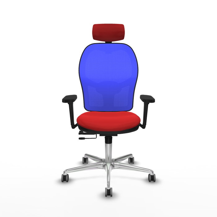 PIQUERAS Y CRESPO Silla de oficina Jorquera con mecanismo Sincro/Traslack, Azul y Rojo PIQUERAS Y CRESPO Silla de oficina Jorquera con mecanismo Sincro/Traslack, Azul y Rojo