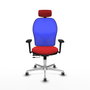 PIQUERAS Y CRESPO Silla de oficina Jorquera con mecanismo Sincro/Traslack, Azul y Rojo