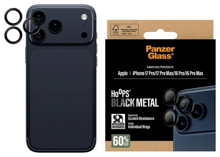 PanzerGlass Hoops Protector de Lente de Cámara Negro para iPhone 17 Pro, 17 Pro Max, 16 Pro, 16 Pro Max PanzerGlass Hoops Protector de Lente de Cámara Negro para iPhone 17 Pro, 17 Pro Max, 16 Pro, 16 Pro Max