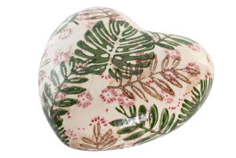 DKD Home Decor Decoración de Gres Corazón Blanco Tanit